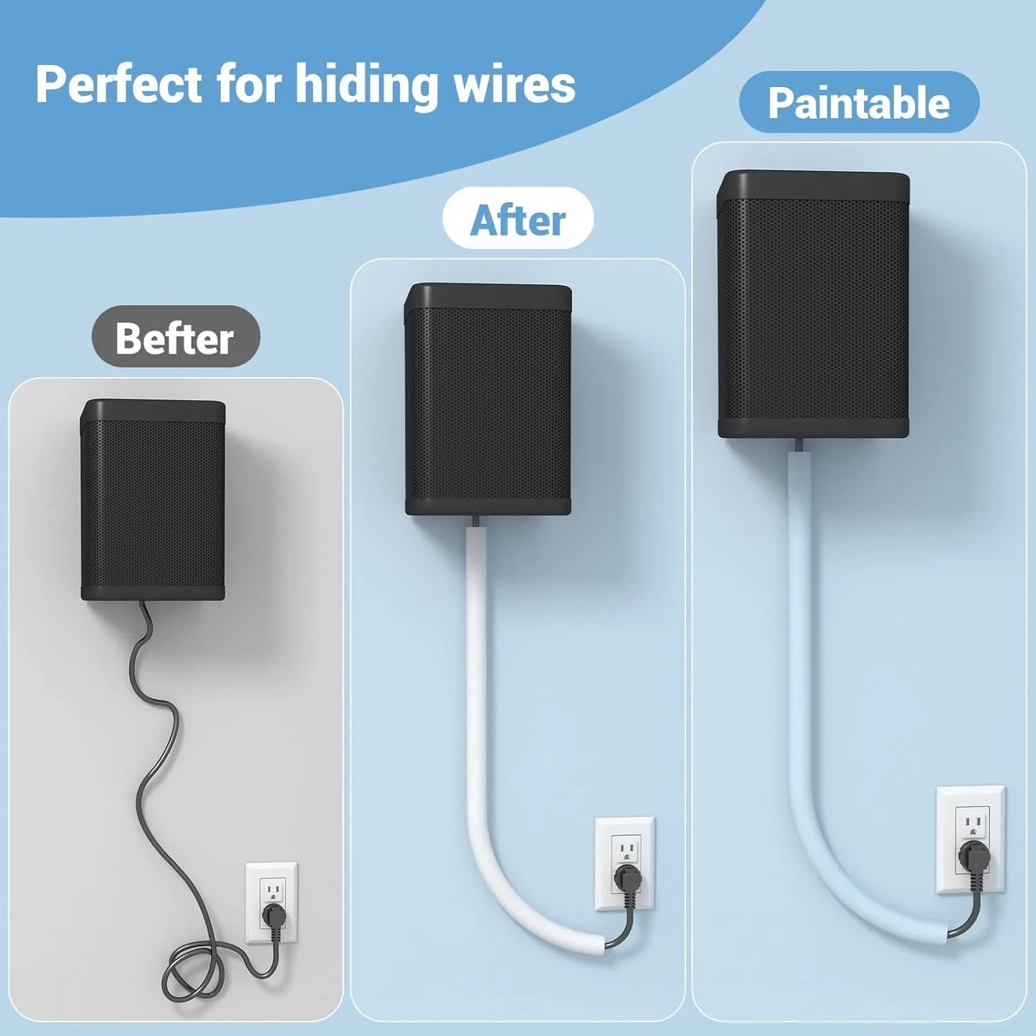 1PC 1/3/5m Flexible floor cable cover rubber cord Self-Adhesive wall cord hider internet Wire Duct Duct Slot Cable Manage﻿ view 5