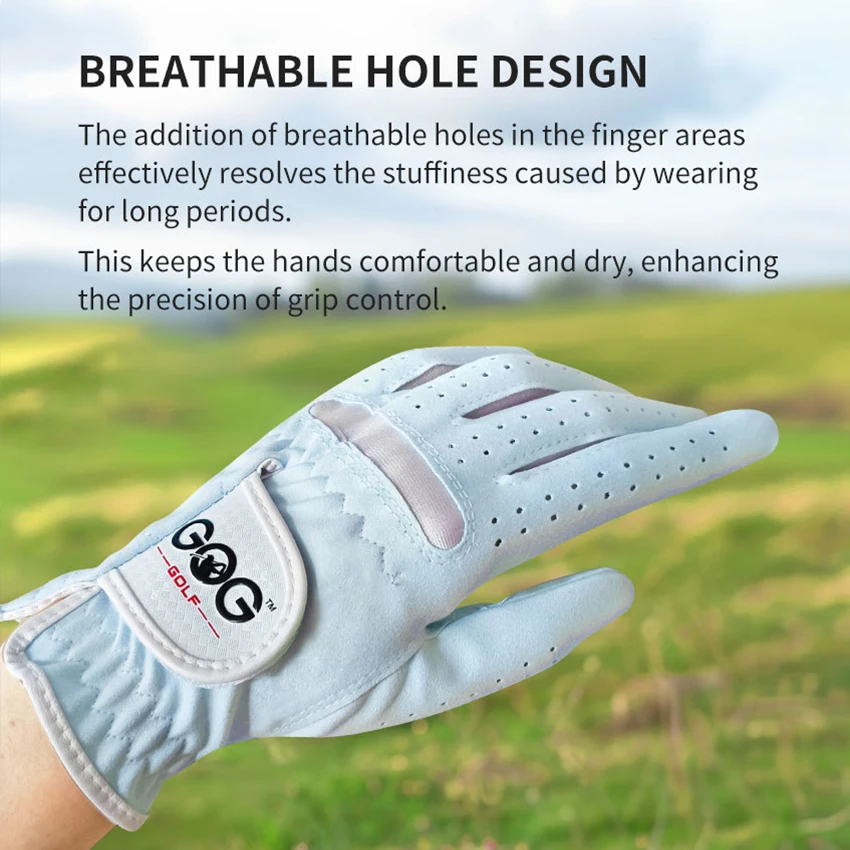 Golf gloves for women lady Girl Professional 1 Pair Pink Blue 2 Colors fabric sports golf game ball Tennis Baseball Gift 1Pair