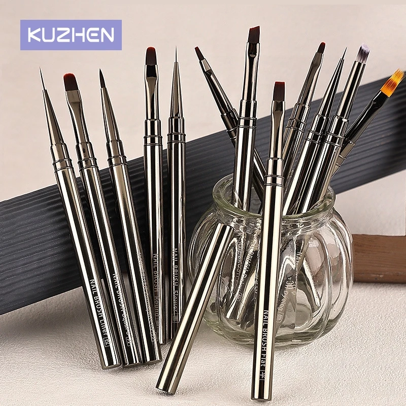 

12 Types Nail Art Brush Liner Brush Stripe Pattern Painting Brush Acrylic UV Gel Extension Drawing Carving Pen DIY Manicure Tool