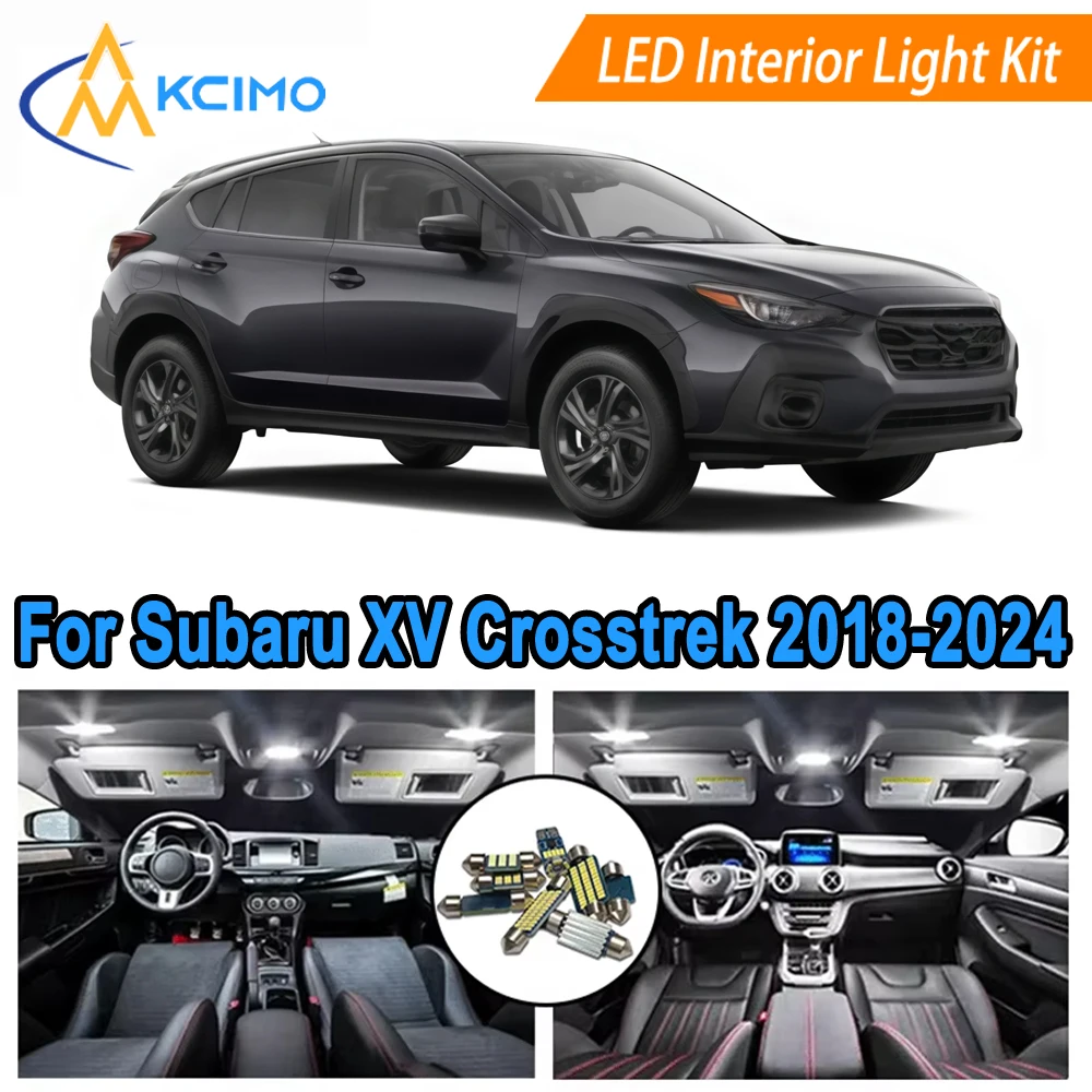 

LED Interior Light Bulb Kit Replacement For Subaru XV Crosstrek (2018-2024) Dome Map Door​ Light Bulbs 6000K Cool White/Blue