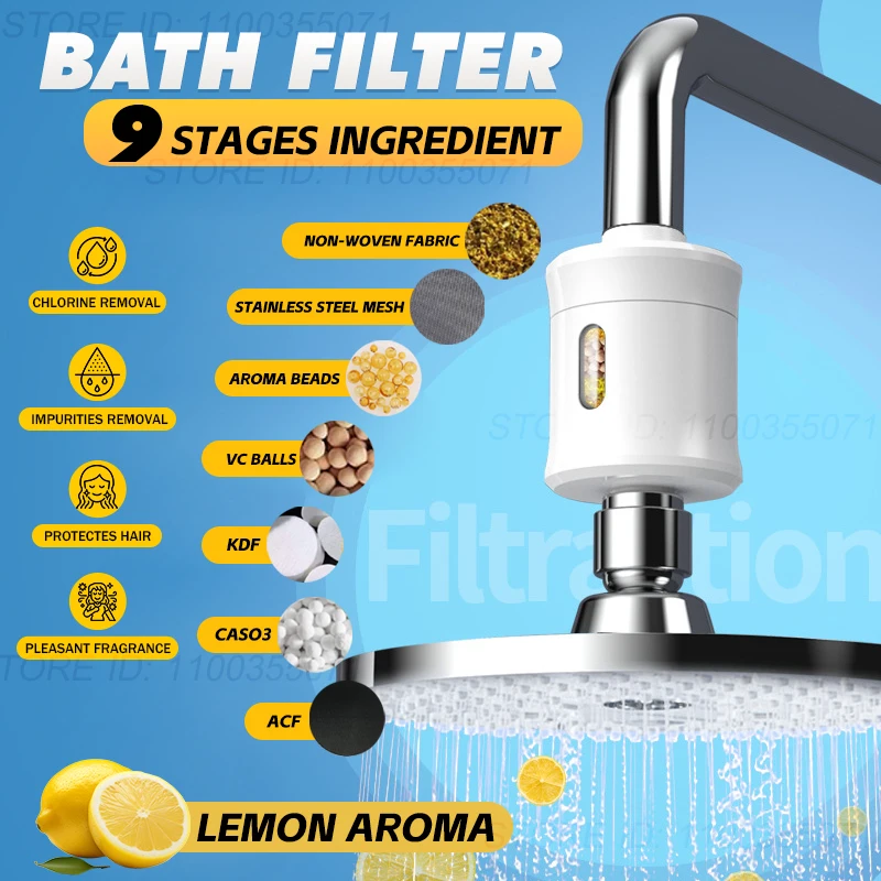 

Scented Vitamin C Revitalizing Shower Head Filter,Water Softener,Soft& Improve Hair/ Skin Fragrance Chlorine&Heavy Metal Removal