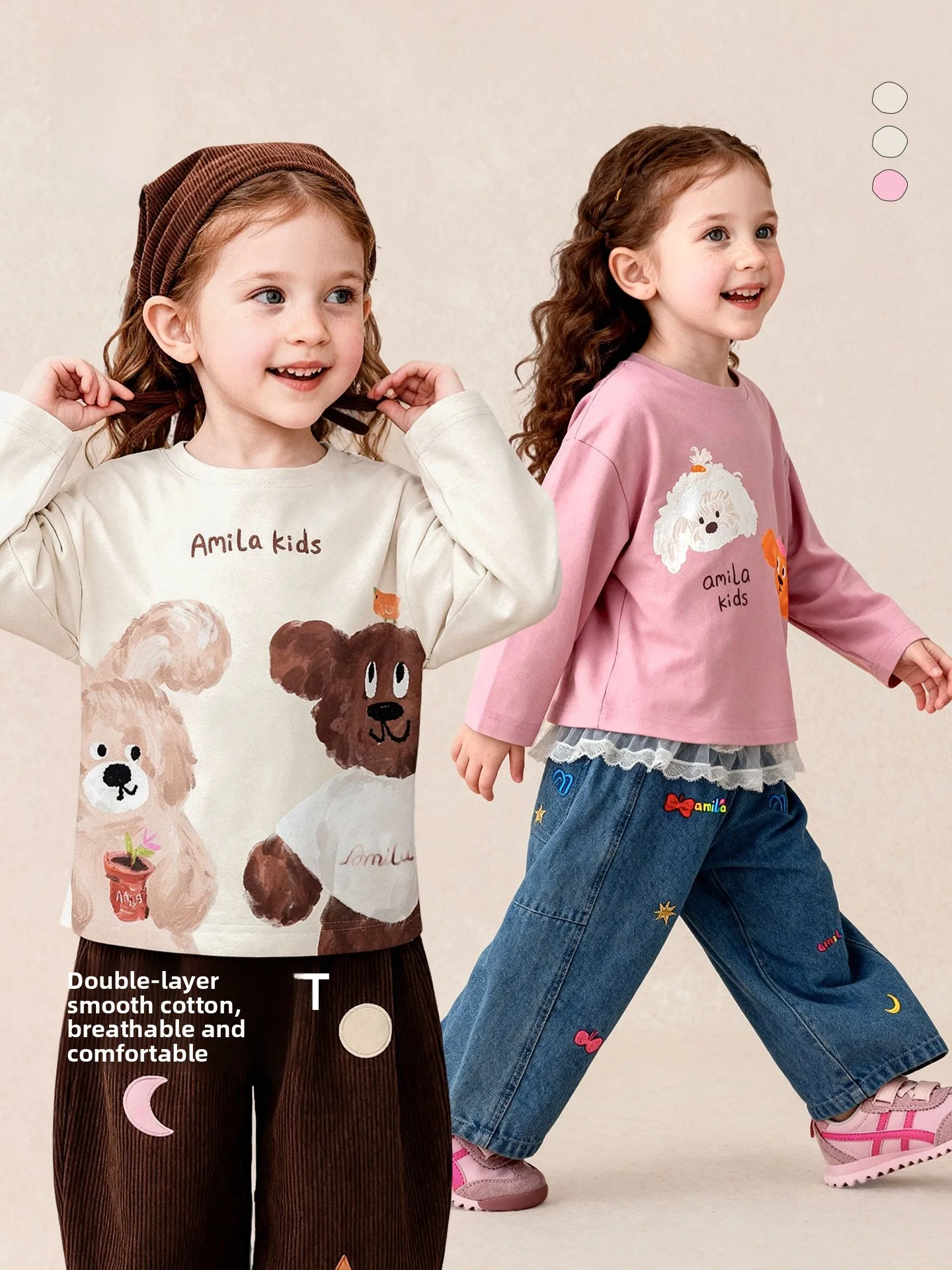 girls-long-sleeve-t-shirt-cute-baby-fashionable-base-shirt-comfortable-breathable-cotton-casual-style-round-neck-print-design