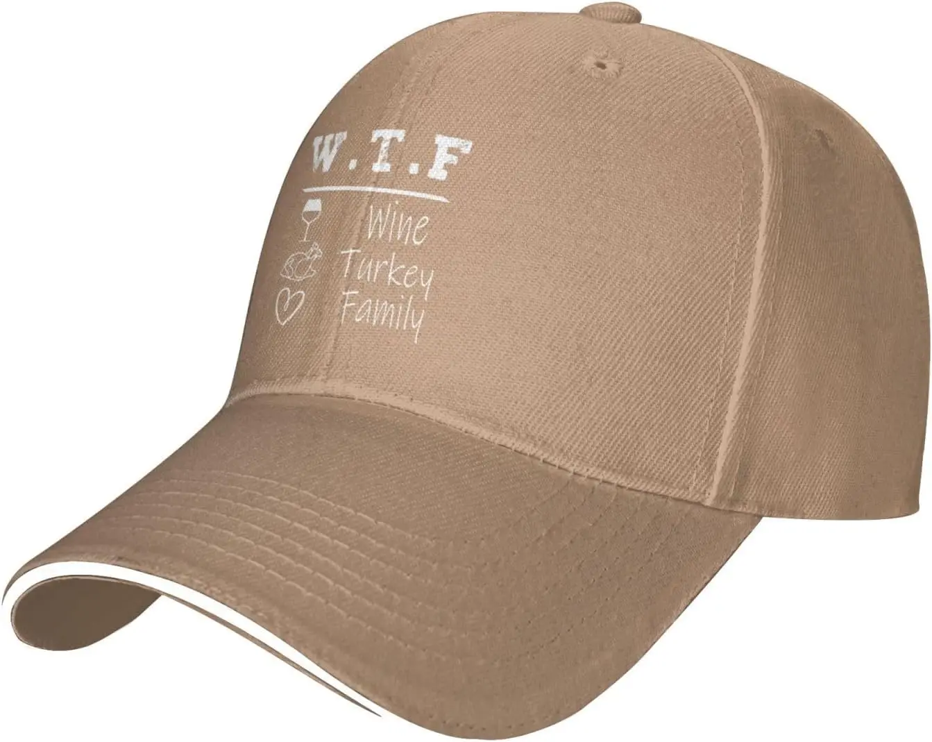 Thanksgiving WTF Wine Turkey Family Hat Adjustable Funny Fashion Casquette for Men Women