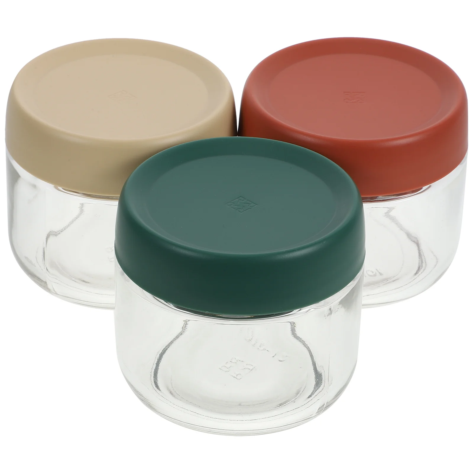 

3Pcs Glass Baby Food Storage Containers Small Colorful Sealed Jars Stackable Kitchen Storage Jars Baby Food Containers