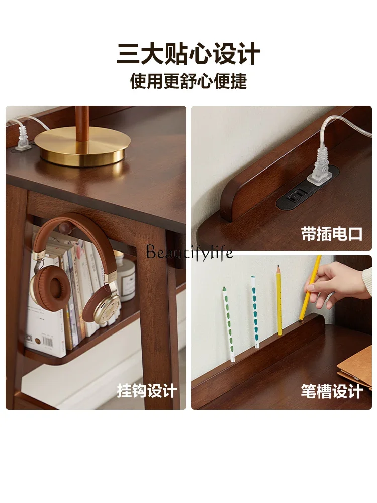 03.ld14 Solid wood study bedroom storage home workbench desk