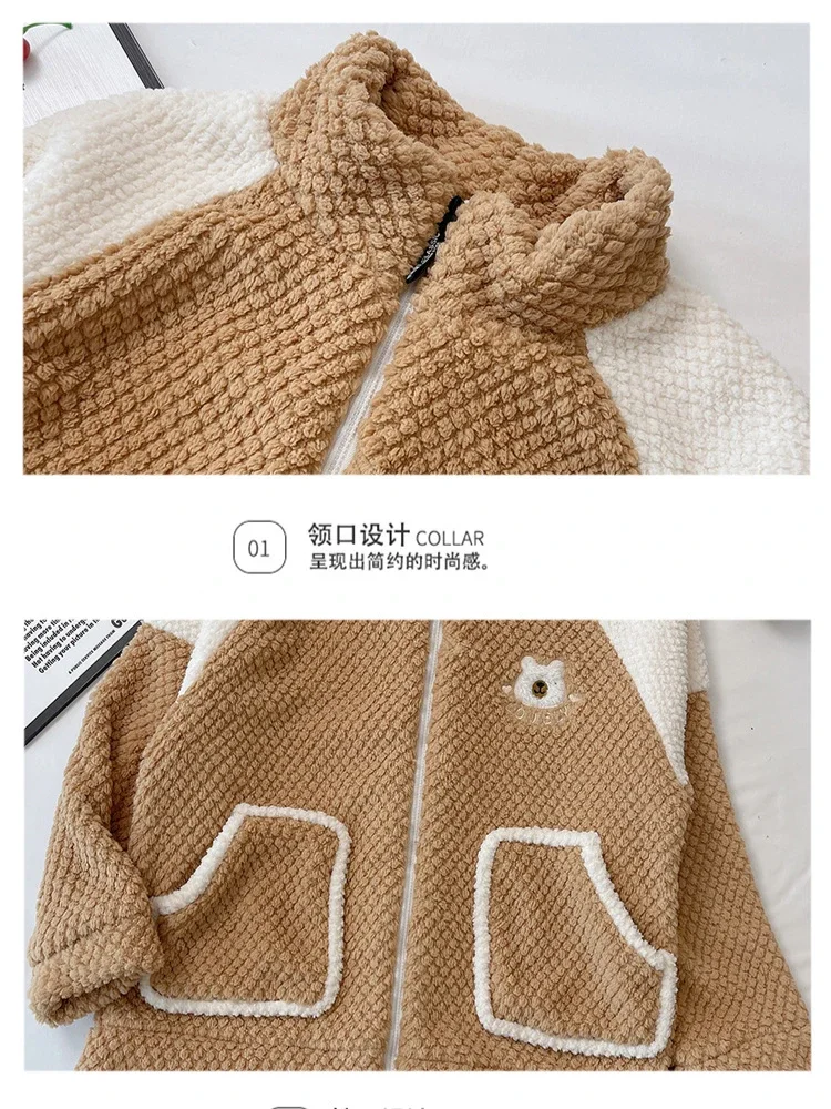 5XL плюс размер пижамы из кораллового флиса женские зимние утолщенные теплые пижамы пальто на молнии брюки наряды корейская уютная домашняя одежда