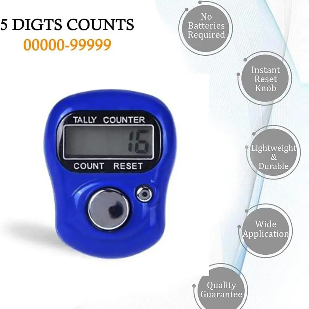 Mini Finger Counter LCD Electric Digital Display Light Tally Counter Sewing Knitting Weave Buddha Pray Soccer Tally Counter