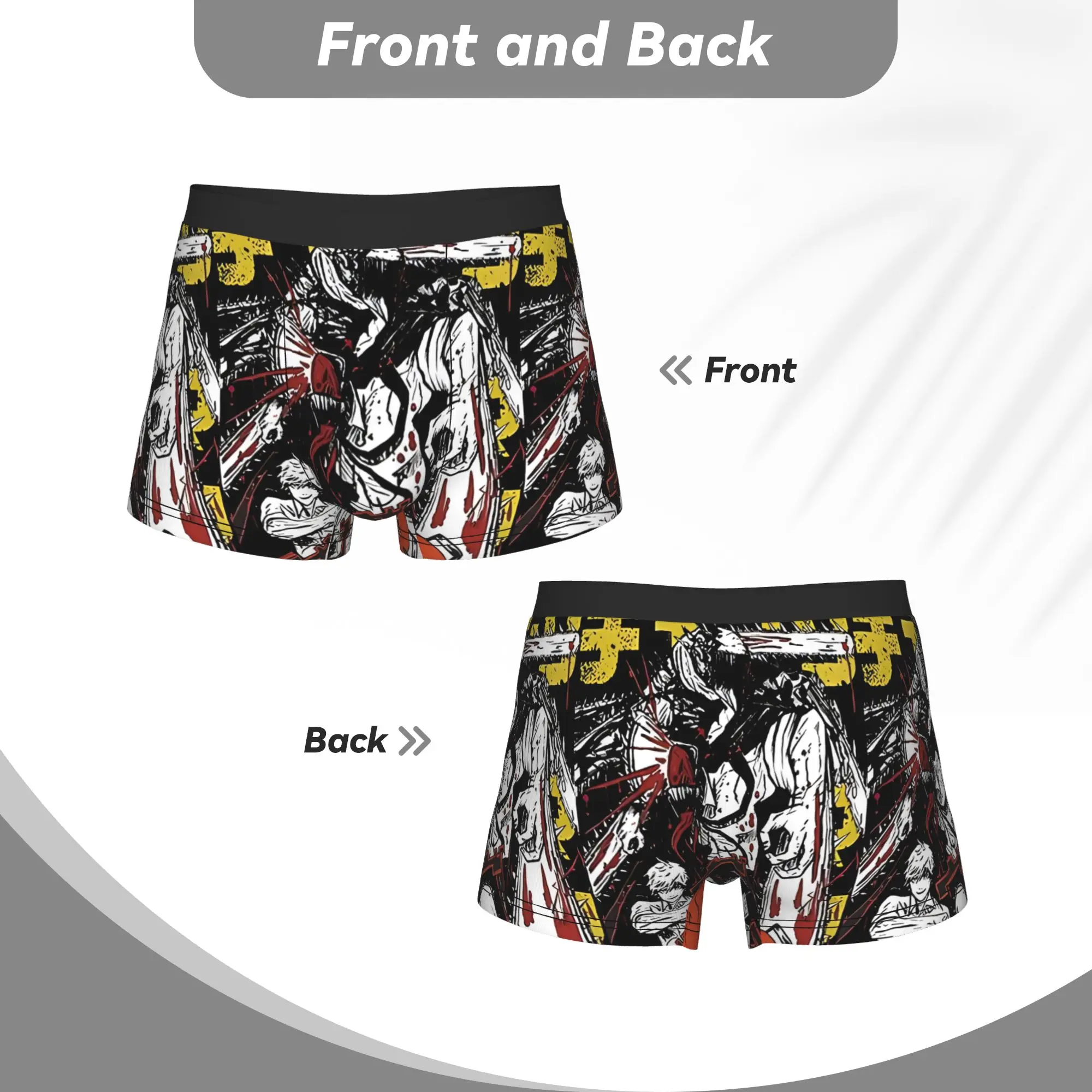 CSM Fury Bandai Chainsaw Man Underpants Breathbale Panties Man Underwear Print Shorts Boxer Briefs view 4