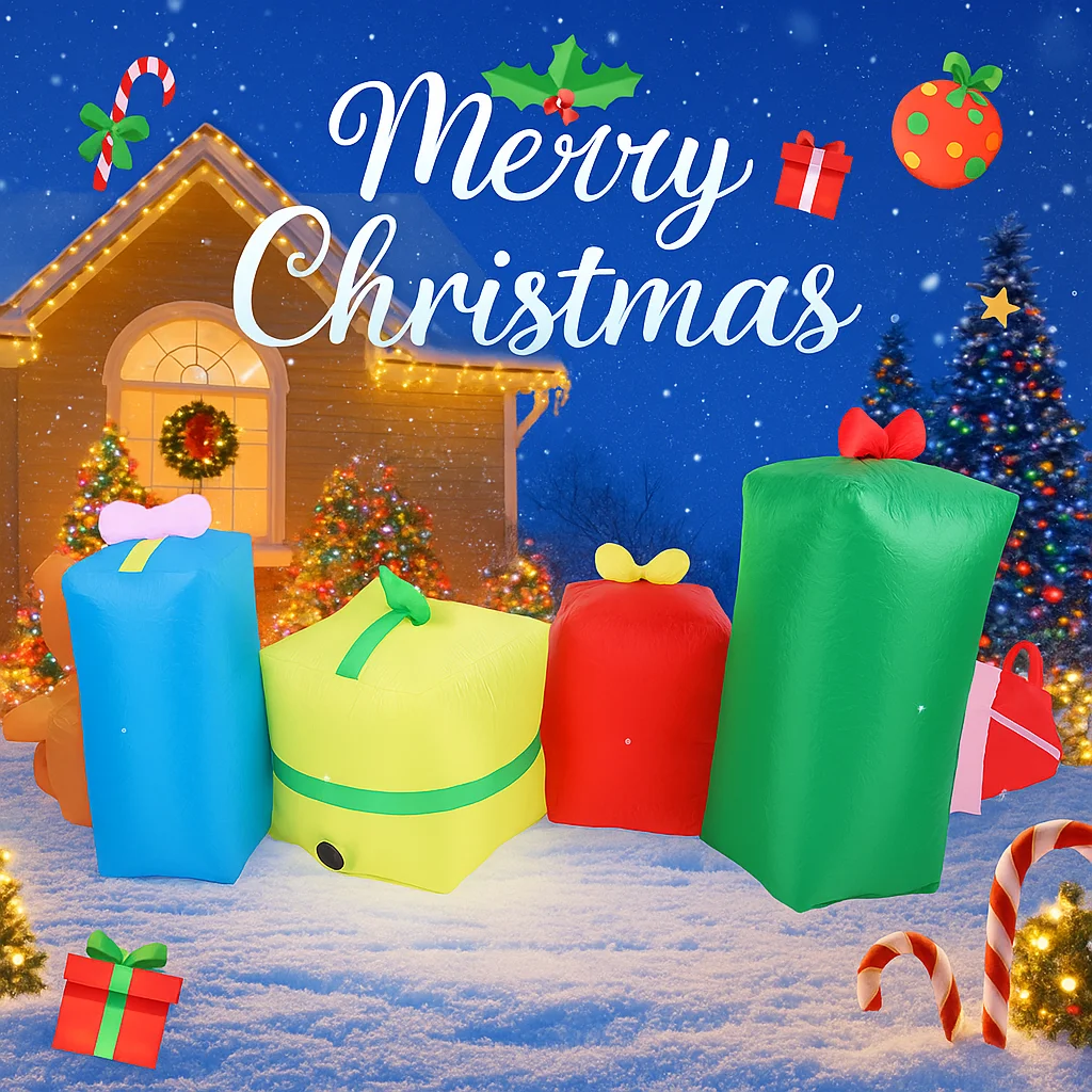 Cajas inflables de Navidad con luz LED de 9,84 pies, oso de peluche, juguete, decoración de fiesta, decoración del hogar, suministro de adorno, regalo de vacaciones de Navidad