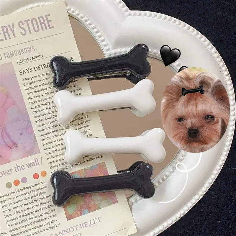 Pet Dog Bone Design Hairpin Fashion Creative Popular Dog Hair Clips Pet Charm Lovely Barrettes Styling Dog Accessories