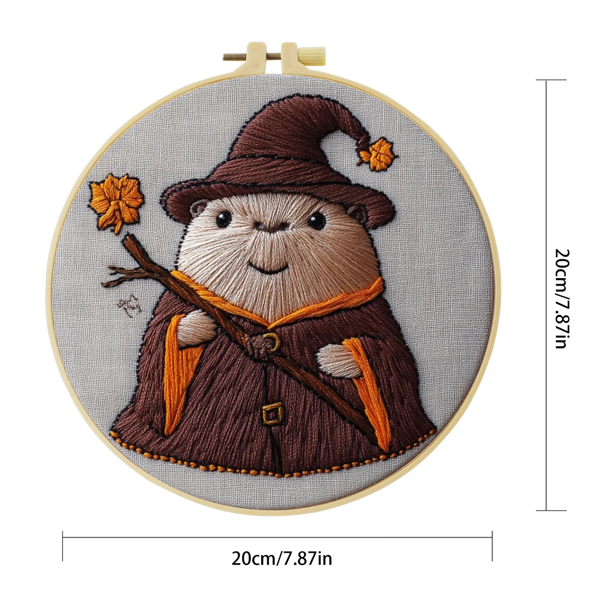 1 Stück 20X20CM/7,87 Zoll Ein niedlicher kleiner Hamster Stickerei-Starter-Kit DIY-Set Nähkunst Nadelkunst Handwerk Malerei – Detail 5