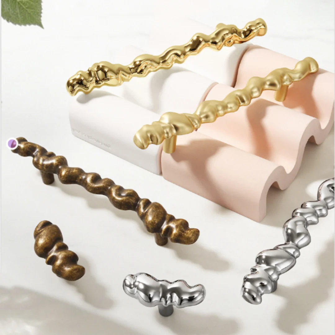 96 128 192mm Creative Fashion Gold Silver Wardrobe Cupboard Door Handle Bronze Drawer Shoe Cabinet Kitchen Cabinet Dresser Knob