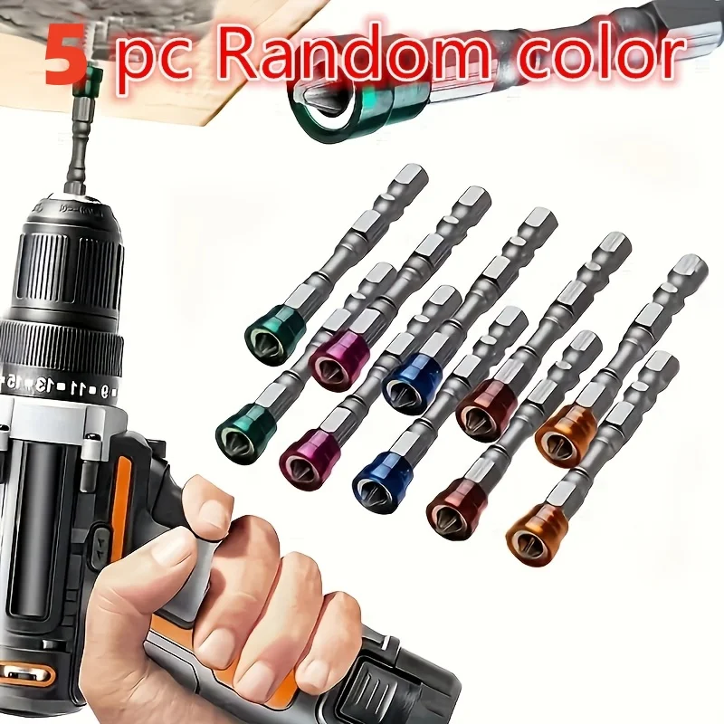 1 Set of Colorful Magnetic Screwdriver Bits with Hexagonal Shape, Suitable for DIY Projects, Professional Use, and Specialized for Mechanics and Craftsmen