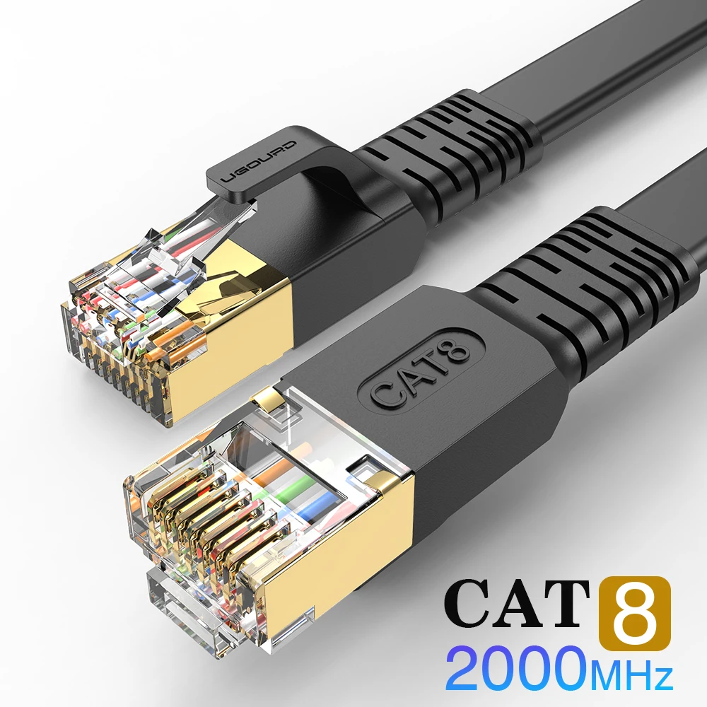 Cat 8 Ethernet-kabel Cat8 netwerkkabel Internet LAN 40 Gbps 2000 Mhz voor router Ps4 laptop 0,5 m - 5 m 10 m 15 m 20 m 30 m plat rond