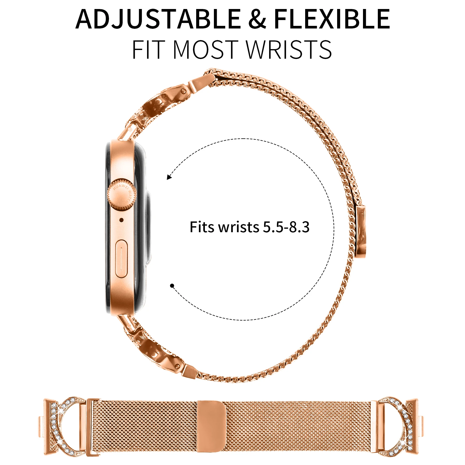 Milanese Loop Strap for Huawei Watch Fit 3 Band Stainless Steel belt Bracelet Metal Magnetic Band huawei watch fit3 Accessories