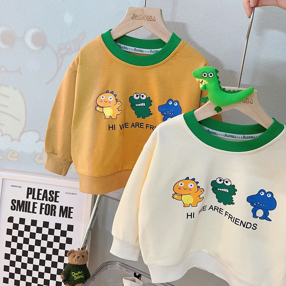 Autumn Baby Clothes For Boys Cartoon Dinosaur Tops Overalls 2Pcs/Sets Children Casual Costume Infant Outfits Kids Tracksuits