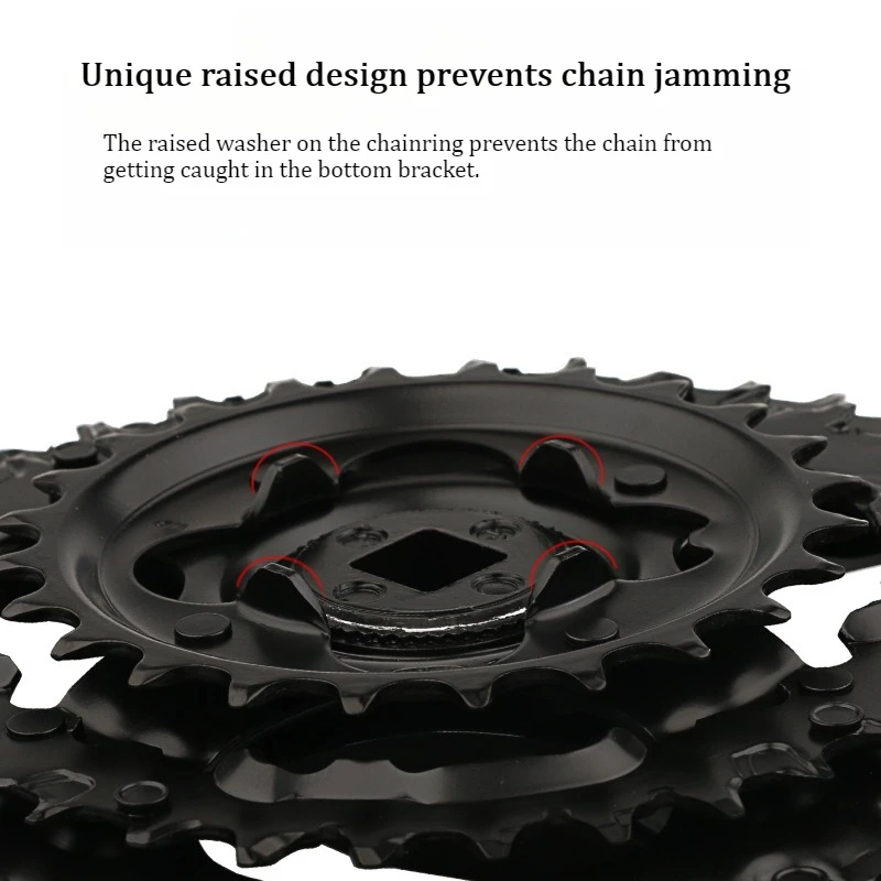 TY301 TX801 Crankset, Mountain Bike 3*7/8 Speed Square Taper Bottom Bracket Crank Set view 4