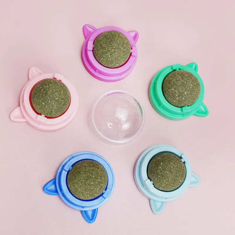 New Creative Cat Toys Rotating Natural Catnip Balls Cat Healthy Grinding Toy Ball Teeth Cleaning Cat Toy Pet Supplies & Pet