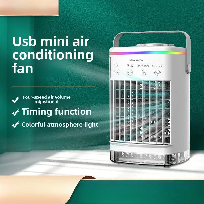 

Mini Cooling Fan USB Air Conditioning Fan Small Water Cooled Spray Fan Desktop Cooler