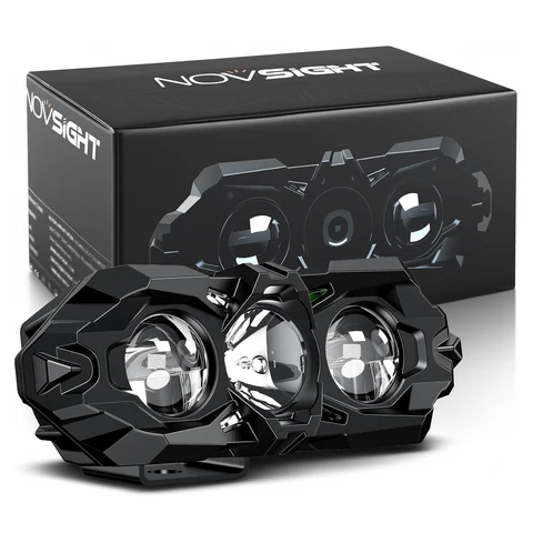 Мотоциклетные противотуманные фары Novsight WL14, 6500K/3000K, двухцветные, 35W 3500LM, сверхъяркие, дальний и ближний свет