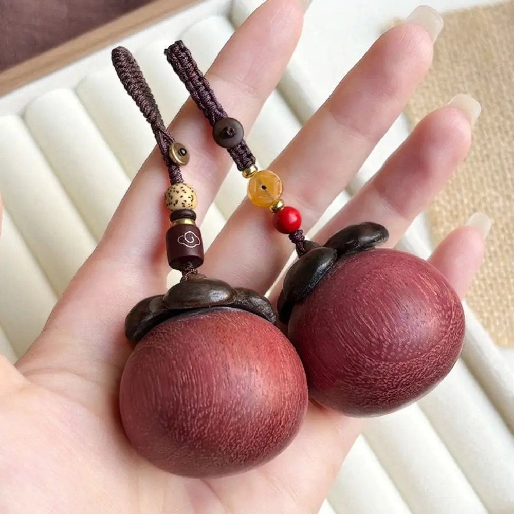 

Chinese Style Sandalwood Keychain Mangosteen Strawberry Wooden Pendant Phone Chain Bag Decoration Backpack Charms Car Keyring
