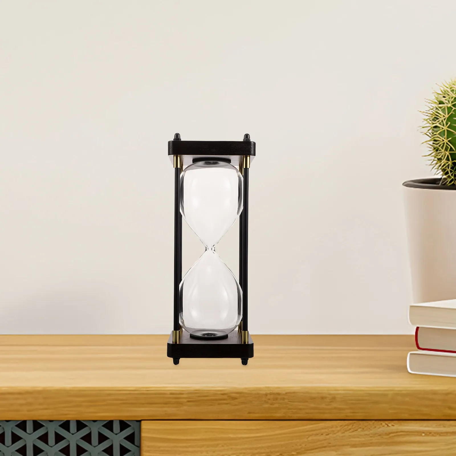 Empty Fillable Glass Hourglass 10 Inch Vintage Wooden Frame DIY Sand Timer Clock Wedding Ceremony Desk Office Decorative