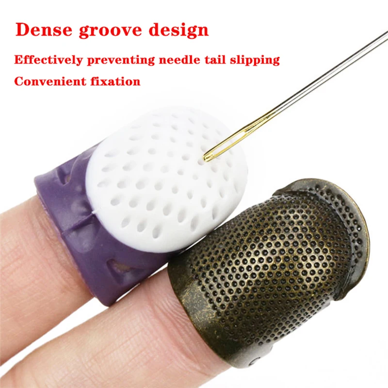 Sewing Finger Protector Silicone Multifunctional Thimbles Hollowed Out Breathable Protective Finger Sleeve DIY Crafts Sewing Acc