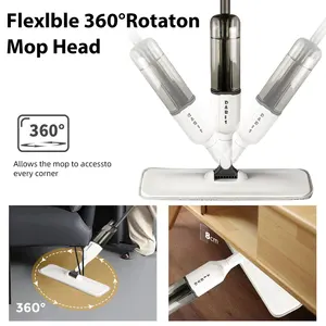 Flat Abstrichspray Daris mit wiederverwendbaren Mikrofaser -Kissen 360 ° Rotationsbodenreinigung 12 Hauptverkäufe Mopa Vileda Spray - №8