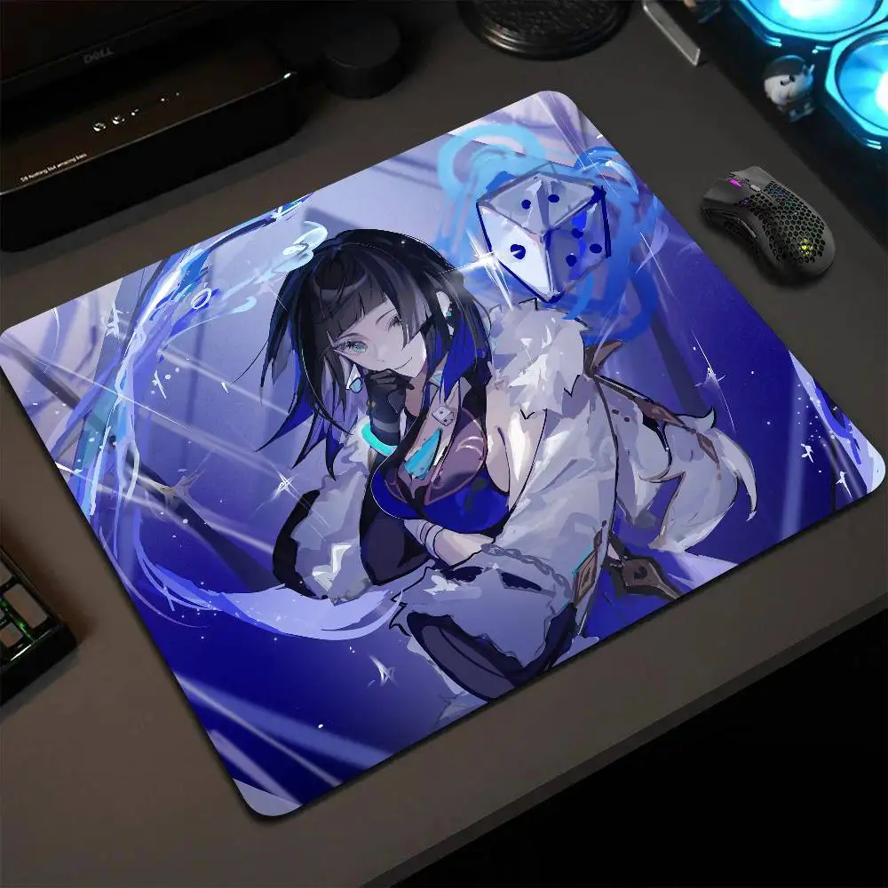 Yelan Genshin Impact Mouse Pad 22X18 Square Computer Accessories Office Game Table Mats Rubber Anti-slip Mousepads