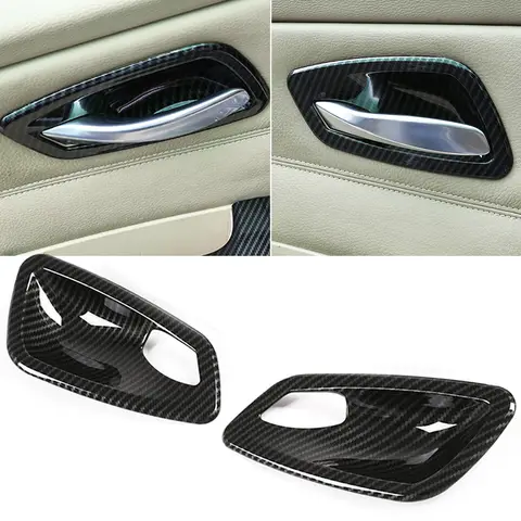 탄소 섬유 스타일 인테리어 문짝 핸들 볼 커버 트림, BMW E92 E93 335i M3 커플 2007-2013