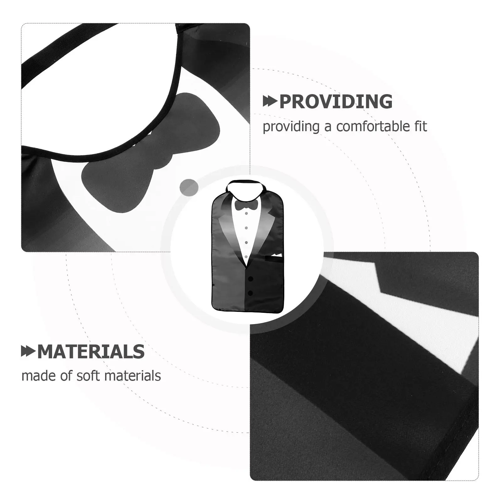 

1pc Black Tuxedo Adult Bib, Reusable Waterproof Clothing Protector, 3D Bowtie Elegant Dining Bib for Senior Elderly, Mealtime