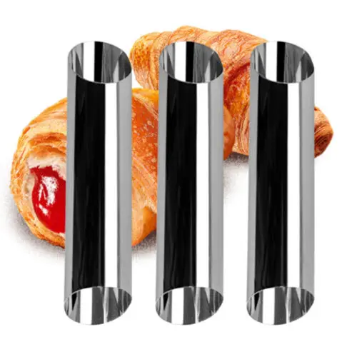 

3Pcs Stainless Steel Cannoli Forms Horn Mould Cake Horn Mould Cannoli Tubes Shells Pastry Baking Mold