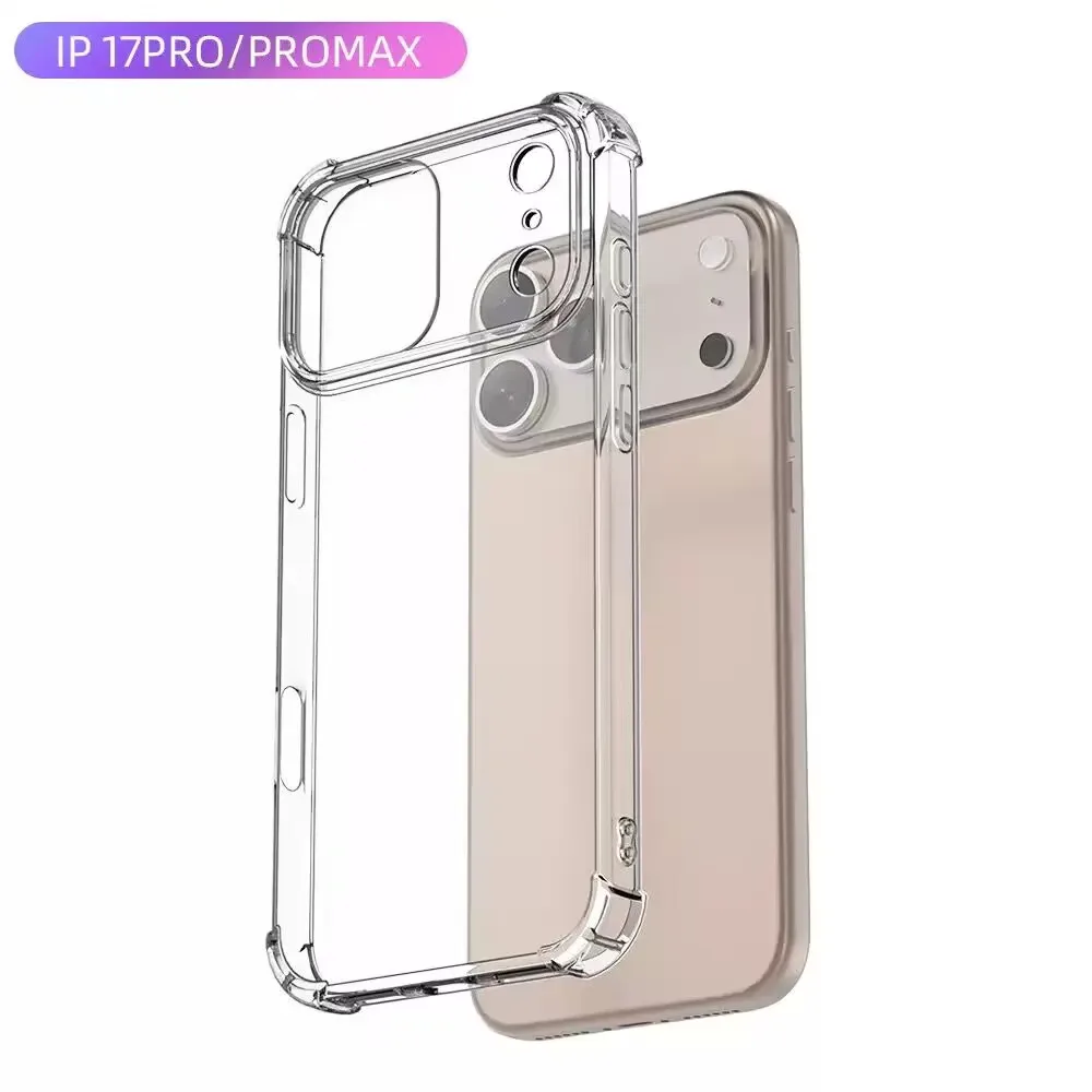 아이폰 17AIR 16E 11 12 13 14 15 16 PLUS 17 Pro Max MINI X XS XR SE 7 8 Plus 용 충격 방지 실리콘 투명 폰 케이스