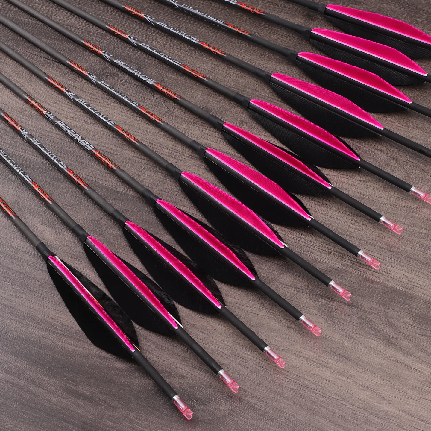 Pure Carbon Arrows Spine 300 400 500 600 700 800 900 1000 1100 1300 1500 1800 ID4.2mm Turkey Feather Archery Straightness+-0.001