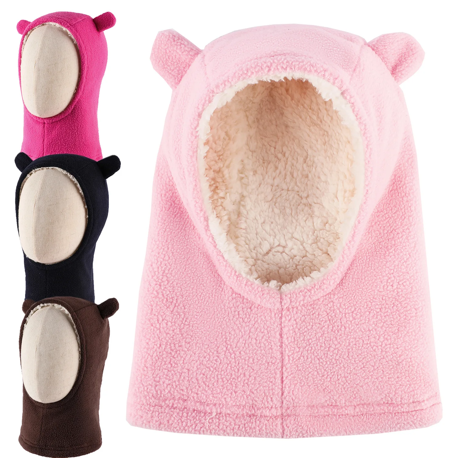 Kids Cartoon Plush Hat To Protect The Neck Sturdy Windproof 