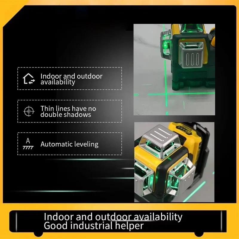 Nowość 2025! NOWY 12-liniowy Laserowy Poziomica Samopoziomująca 360° Pozioma i Pionowa Laserowa Poziomica Krzyżowa Narzędzie z Baterią 12V