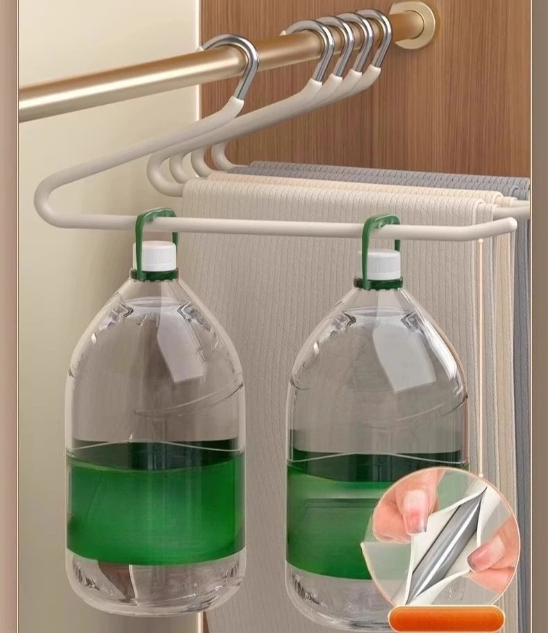 10PCS Goose Type Dip Plastic Pants Rack Wardrobe Dormitory Telescopic Z Type WOMEN'S Clothes Rack Multi Layer Storage Pants Rack