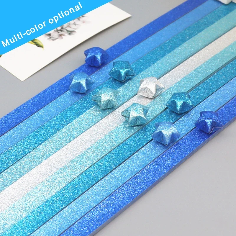 140 Sheets Glitter Paper Origami Stars Paper Strips Lucky Star Decoration Folding Paper Origami for Hand Arts Make Home Decor