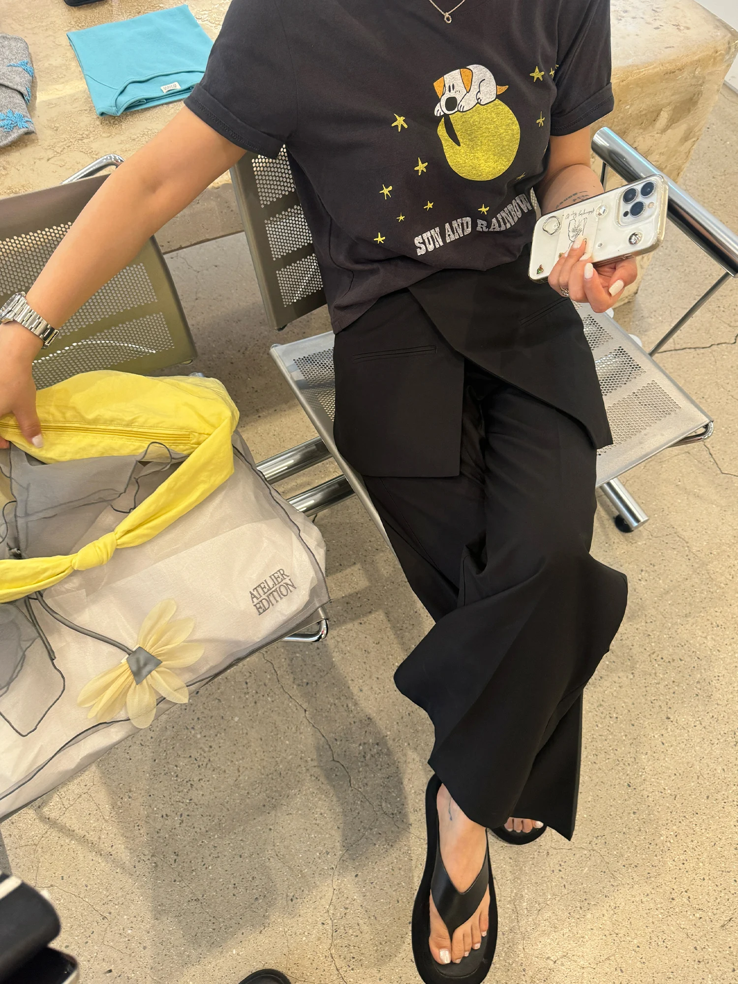 

WXLSTUDIO Summer Thin Silk Brocade Fake Two-Piece Skirt Pants Korean Women's Premium Choice Straight Leg Long Pants