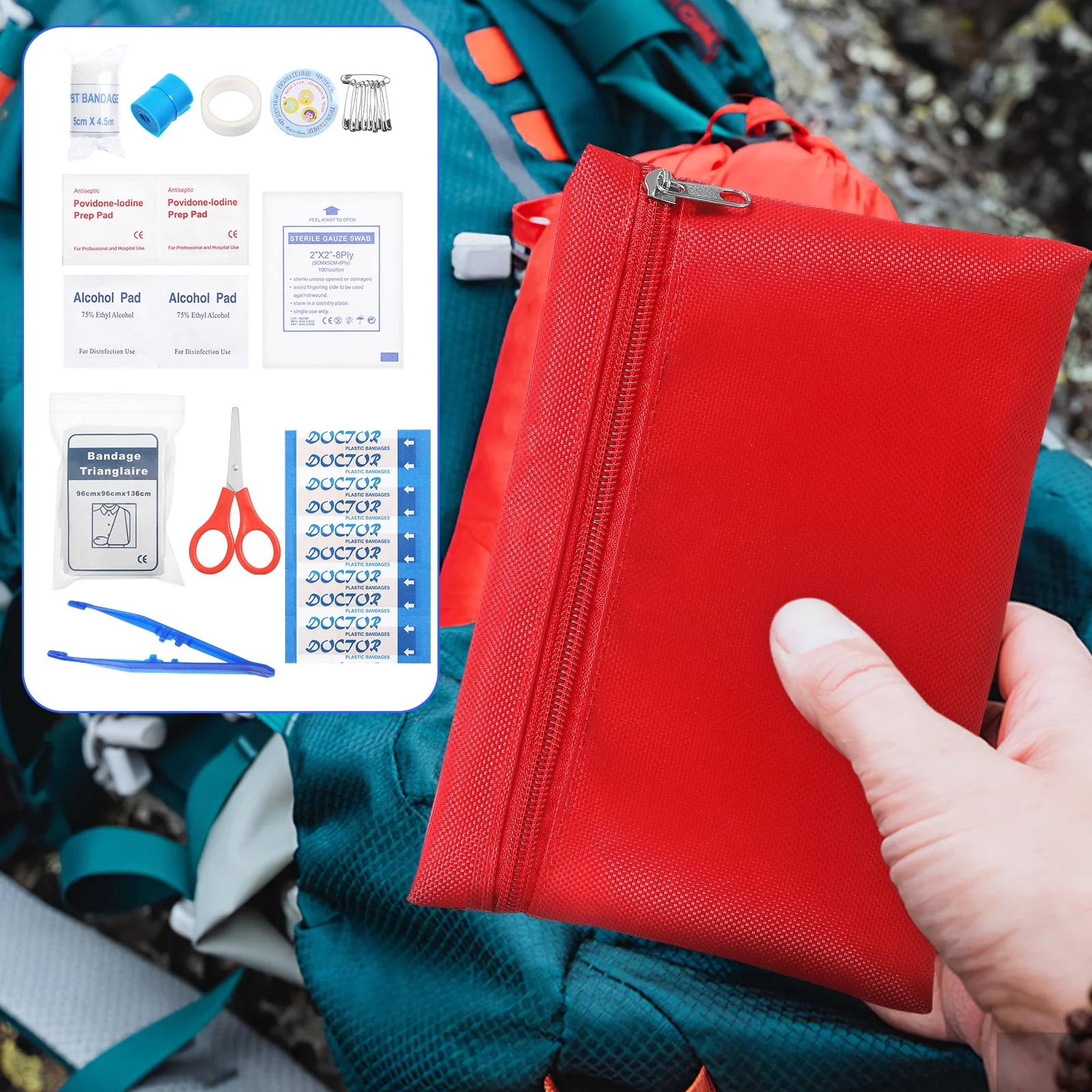 2Sets First Aid Kit Survival Compact Lightweight Emergency Tools for Travel Home Office and Outdoor Use First Aid Kit