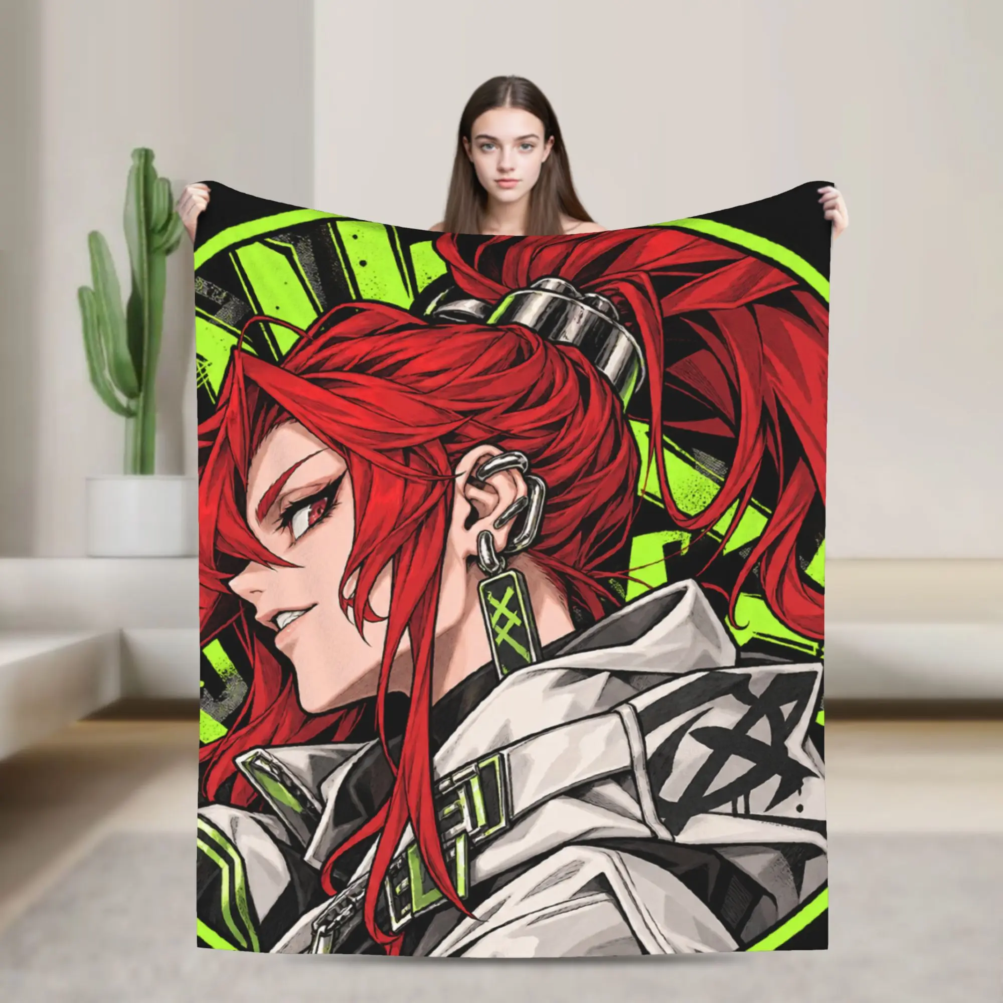 GACHIAKUTA Haired Woman Anime Flannel Blanket Winter  Super Soft Bedding Throws for Boy Girl Bedroom Bedspread Bed Cover