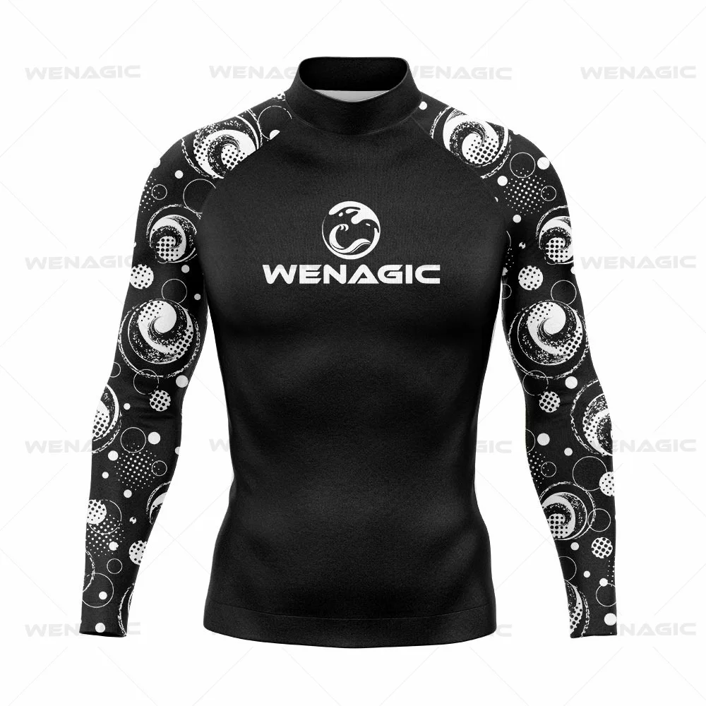 New Summer Men\'s UV Protection Rash Guard Diving Surf T Shirt Swimming T-shirt Swimsuit Beach Swimwear Long Sleeve Surfing Suits