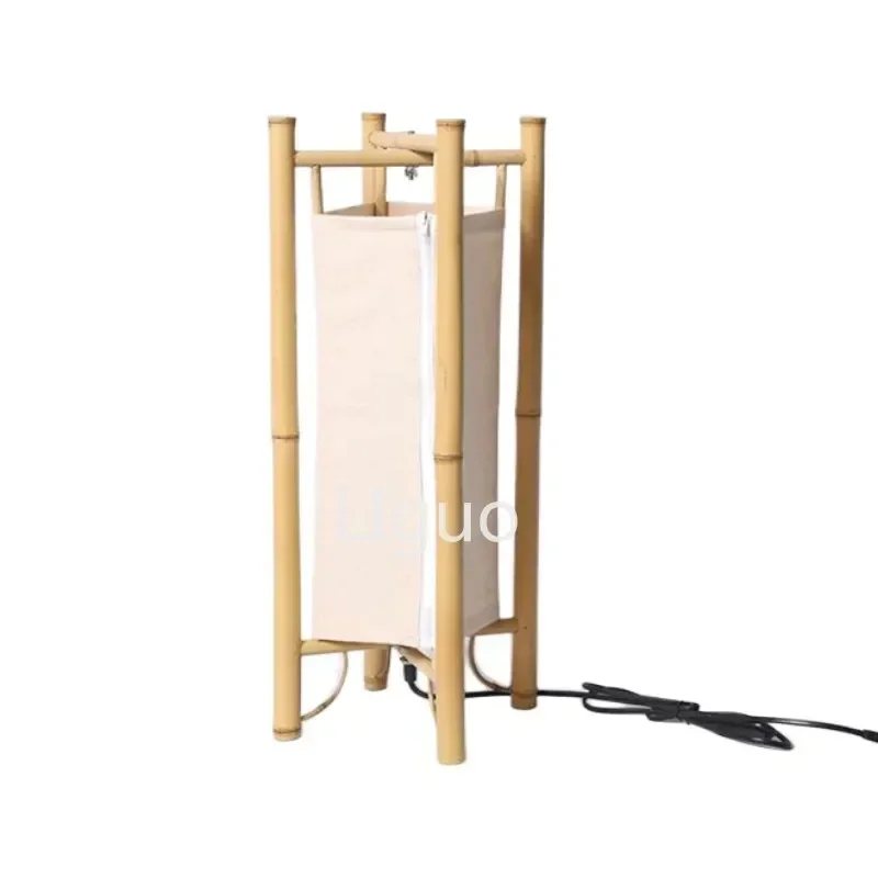 Vintage Design Bamboo Floor Lamp Standing Japan Style Bamboo Light Fixtures Night Stand Lamps for Living Room Modern E27 Bulb image 4