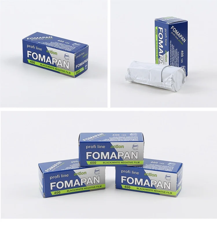 3Rolls Original 120mm FOMAPAN 100 Black White Negative Film ISO 100 200 400 Suitable for Kodak Fuji 120 Film Camera