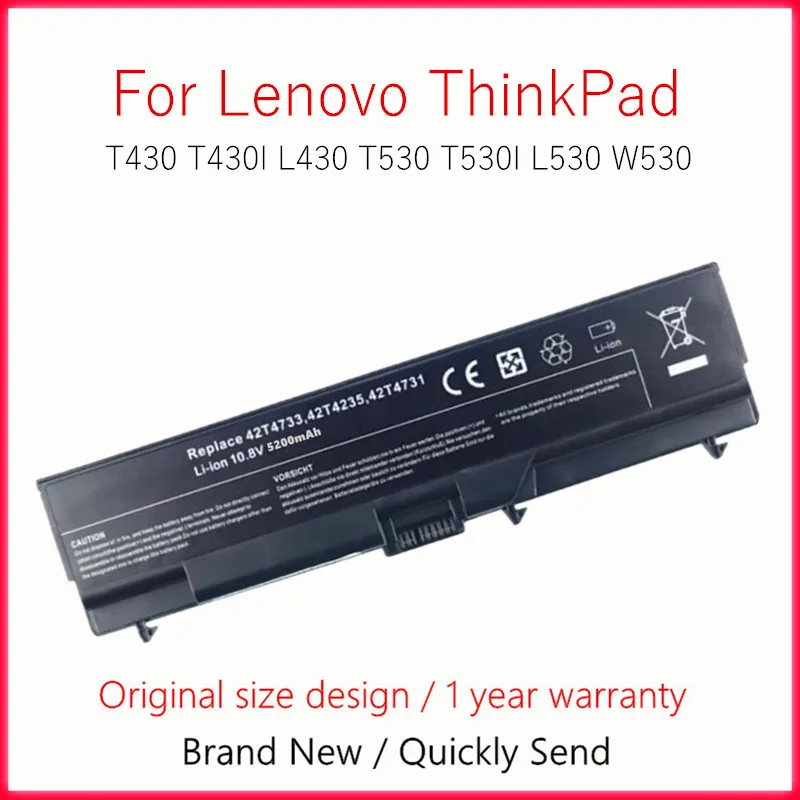 

Laptop Battery For Lenovo ThinkPad T430 T430I L430 T530 T530I L530 W530 45N1005 45N1104 45N1001 45N1010 45N1104 45N1105 45N1013