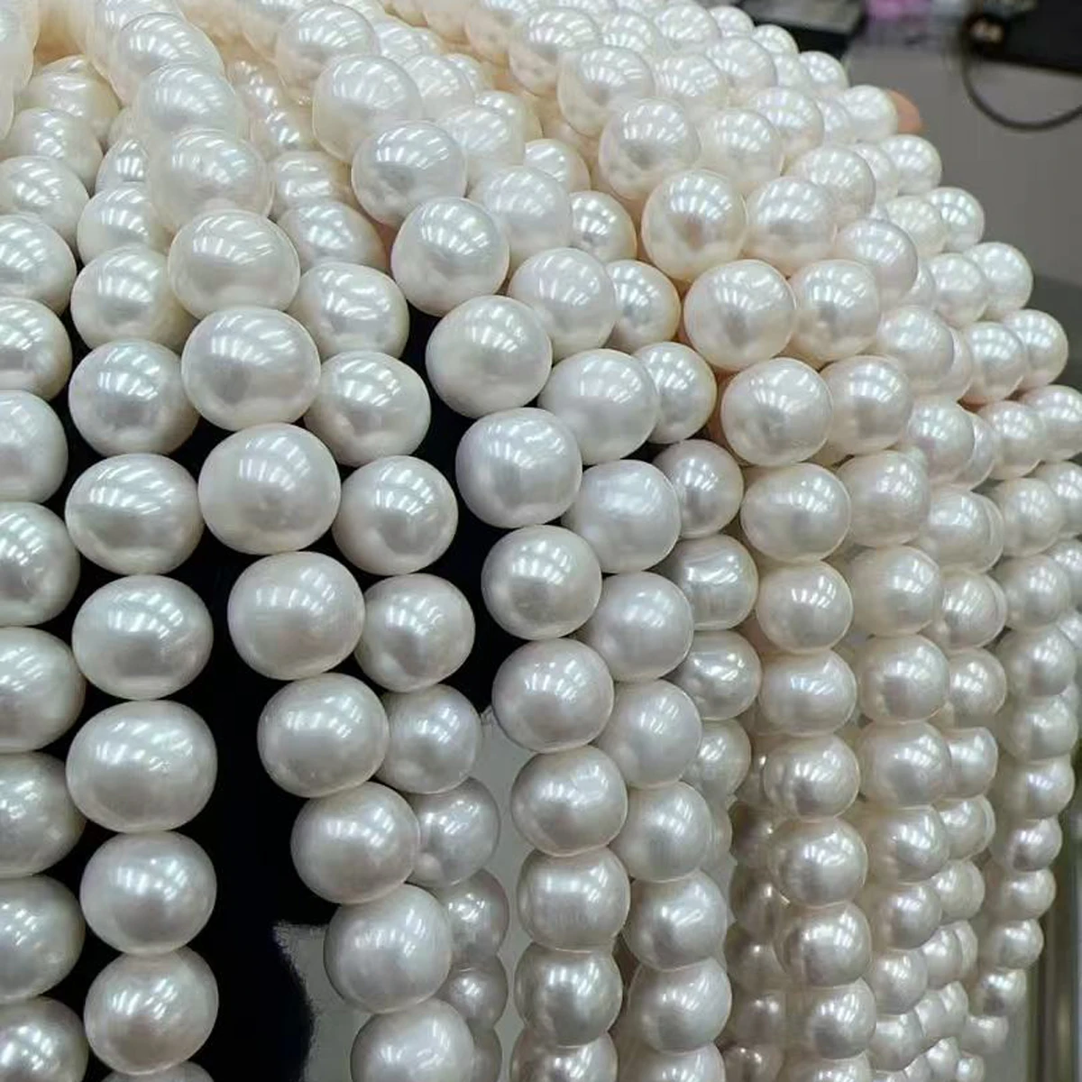 

Natural Freshwater Pearl Necklace Jewelry Making Big Round Loose Beads DIY Bracelets Earring Accessories White 10-11mm Wholesale
