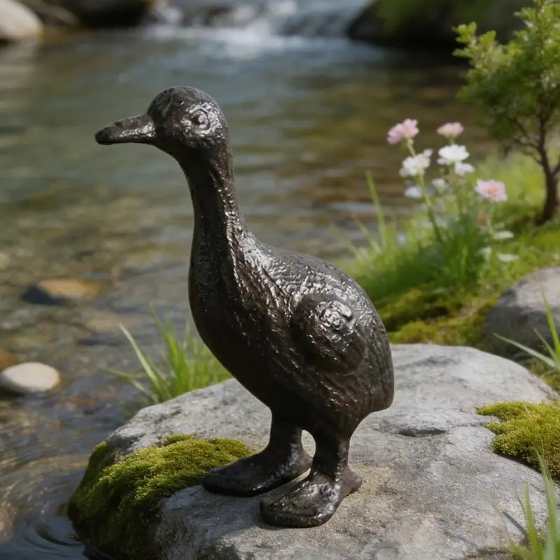 Entenfiguren aus Gusseisen, Sammlerstücke, Geschenk, Entenstatuen, Tischdekorationen, Ornamente für Büro- und Heimdekorationen – Detail 3