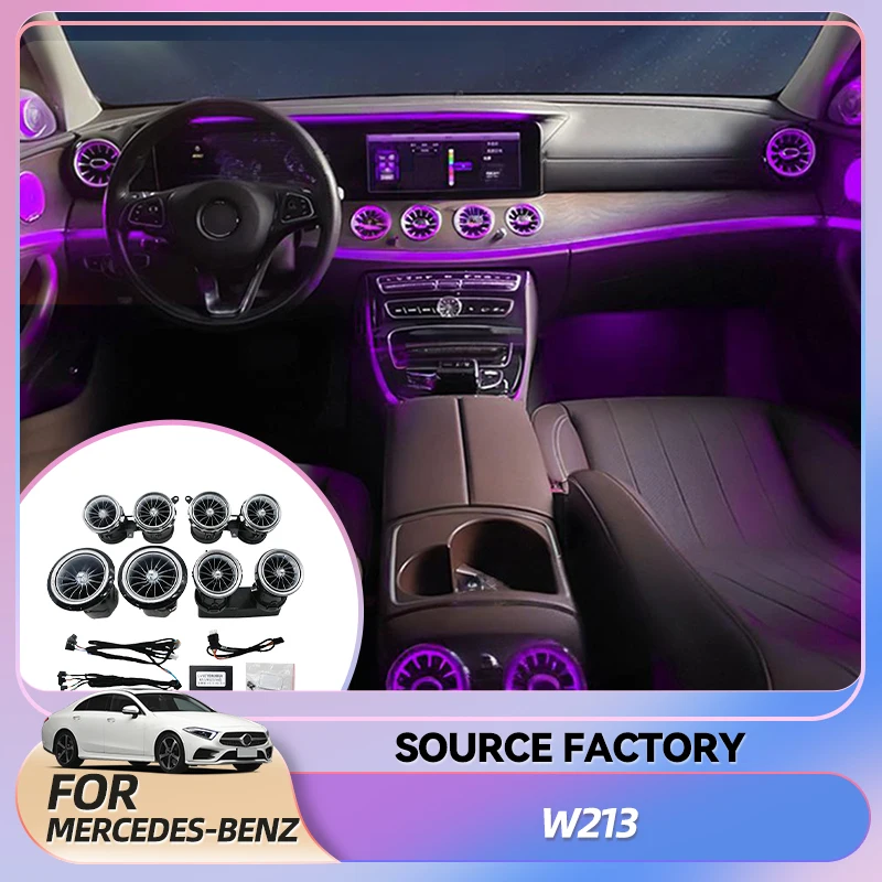 

Внутренние наклейки для Mercedes Benz W213, окружающее освещение, 64-цветное светодиодное вентиляционное отверстие mercedes, окружающая внутренняя турбинная насадка, декоративная I