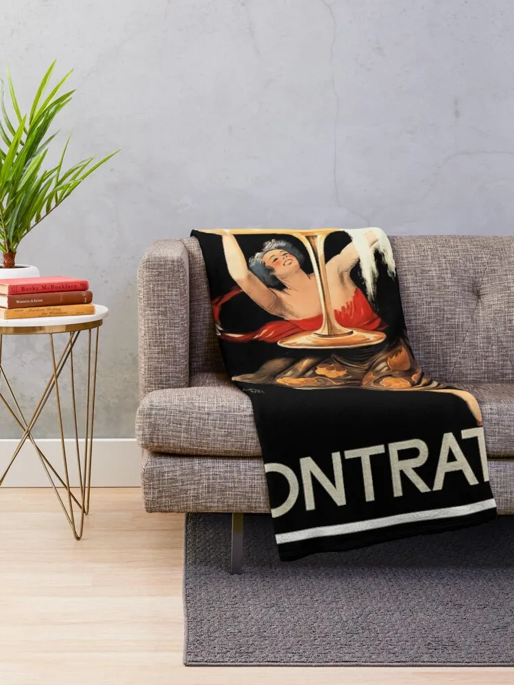 CONTRATTO SPARKLING WINE 1922 Italy Alcohol Advertise\tt \t Throw Blanket Softest Camping Designers Blankets