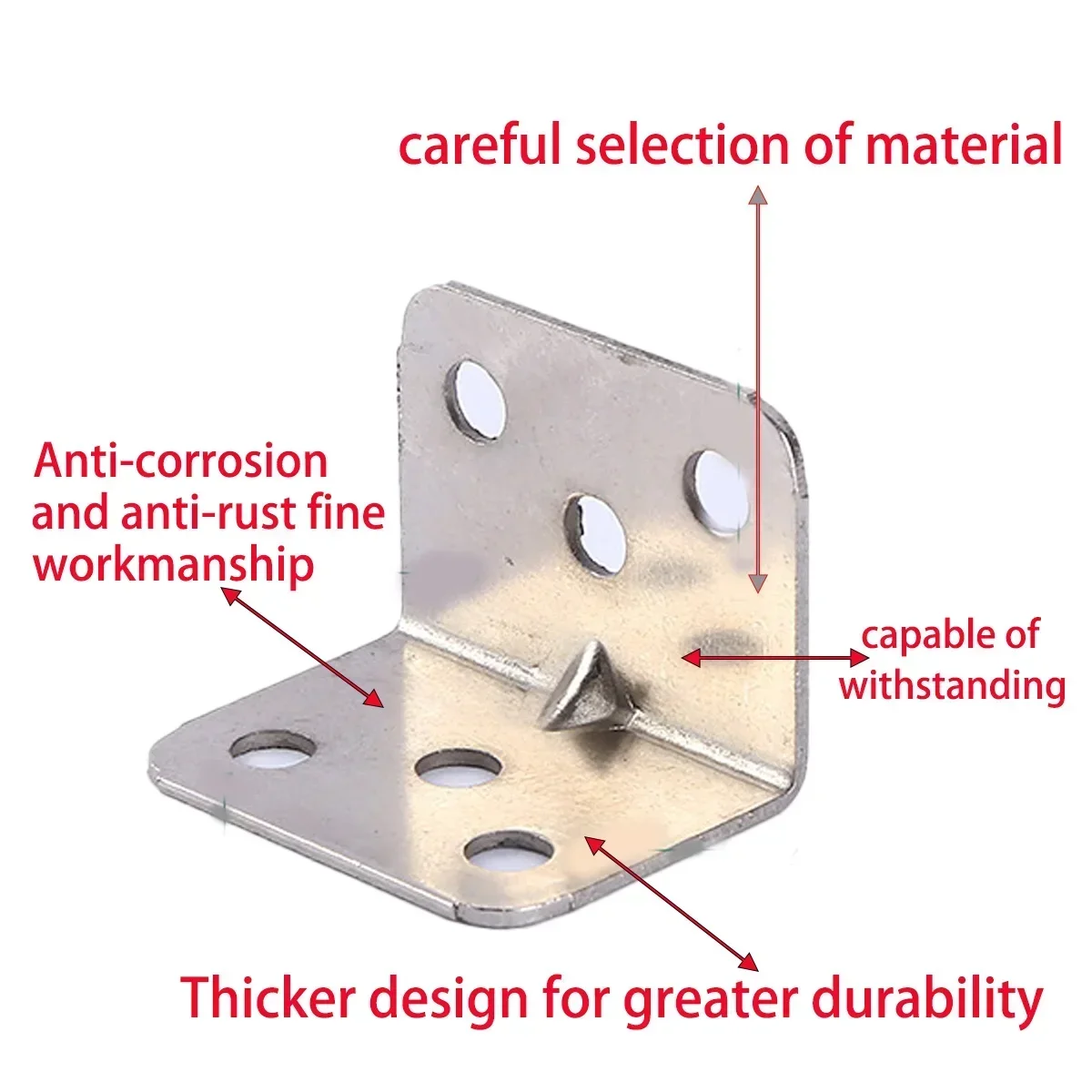 90Degree  Stainless Steel L-Shaped Corner Code  Laminated Furniture Plate Hardware Right Angle Bracket Cabinets Small Connectors